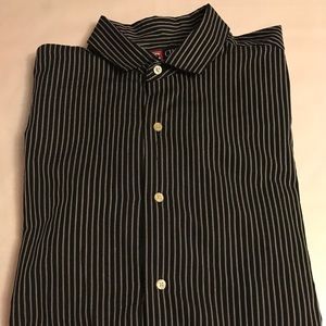 Chaps Black/White Stripe Button-Down